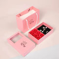 Earrings Necklace Black Jewelry Paper Box Soap Flowers Rose Gift Box for Valentine's Day