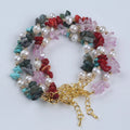 Wholesale Irregular Colorful Chip Natural Stone  Bracelets Healing Gravel Crystal Gemstone Bracelet for Women and Girls