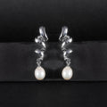 D1032 Abiding Shield Color Retention Plating Tech Stud 8mm White Fresh Water Pearl Latest Design Jewelry Bulk Stud Earrings