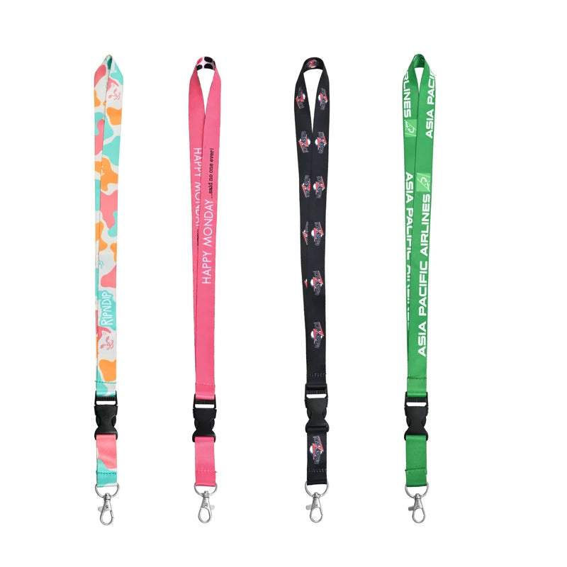 Free Sample Sublimation Polyester Lanyard Low MOQ Id Card Holder Lanyard With Logo Custom Neck Strap Factory Wholesale
