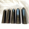 Wholesale Carved Black Obsidian Tower Natural Healing Crystal Point for Decorative Engraving