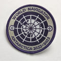 Wholesale Customized 3-inch Purple Gray Iron on Backing Embroidered Patches