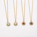 Tarnish Free Jewelry 18k Gold Plated Stainless Steel Chokers Necklace Fashionable Multicolor Zircon Sunflower Pendant Necklace