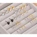 Multi Colors Waterproof Stainless Steel 18k Gold Plate Zircon Stud Birth Month Stone Stud Earring Unisex for Both Men and Women