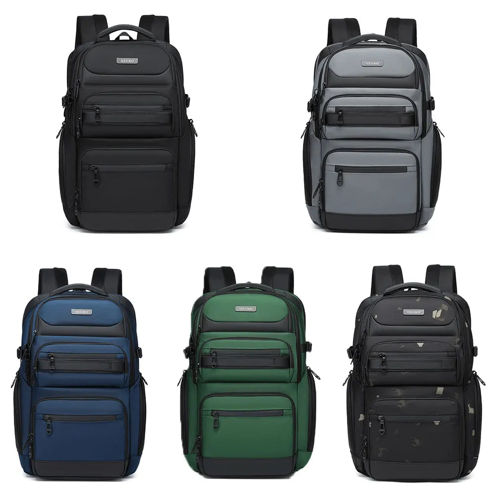 Ozuko 9772 Men's Business Laptop Backpack Waterproof Trendy Bag Mochilas Travel Bag for Men University
