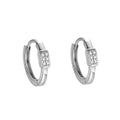Simple Hoops 925 Sterling Silver Geometric Square Tiny CZ Zircon Earrings Set for Women Wholesale Trendy Fine Jewelry