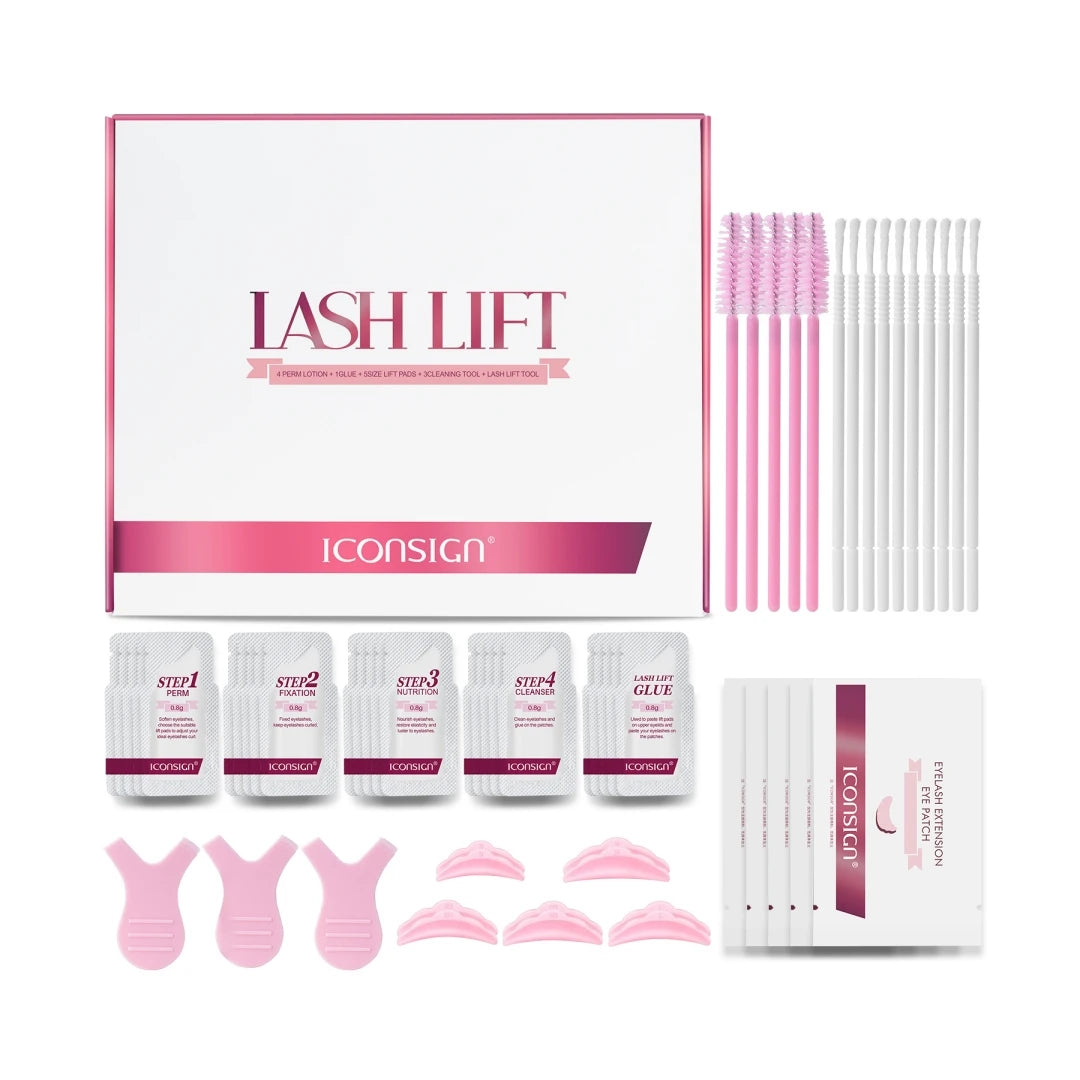 Iconsign Private Label Keratin SACHET Eyebrow Lifting Eye Lash Lift and Brow Lamination SACHET Custom KIT Set for Salon Home