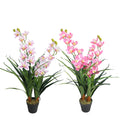Hot Sale PEVA Artificial Orchid Flowers Plant Bulk Yellow/White/Pink Eco-friendly 90CM Home & Garden Decoration