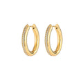Luxury Niche 14k Gold Plated Stainless Steel Hoop Earrings Zircon Geometric Stud Earrings for Women
