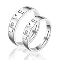 925 Silver Plated Diamond Couple Wedding Ring Women's Adjustable Open Design with Romantic Hollow Love Fashion Rings