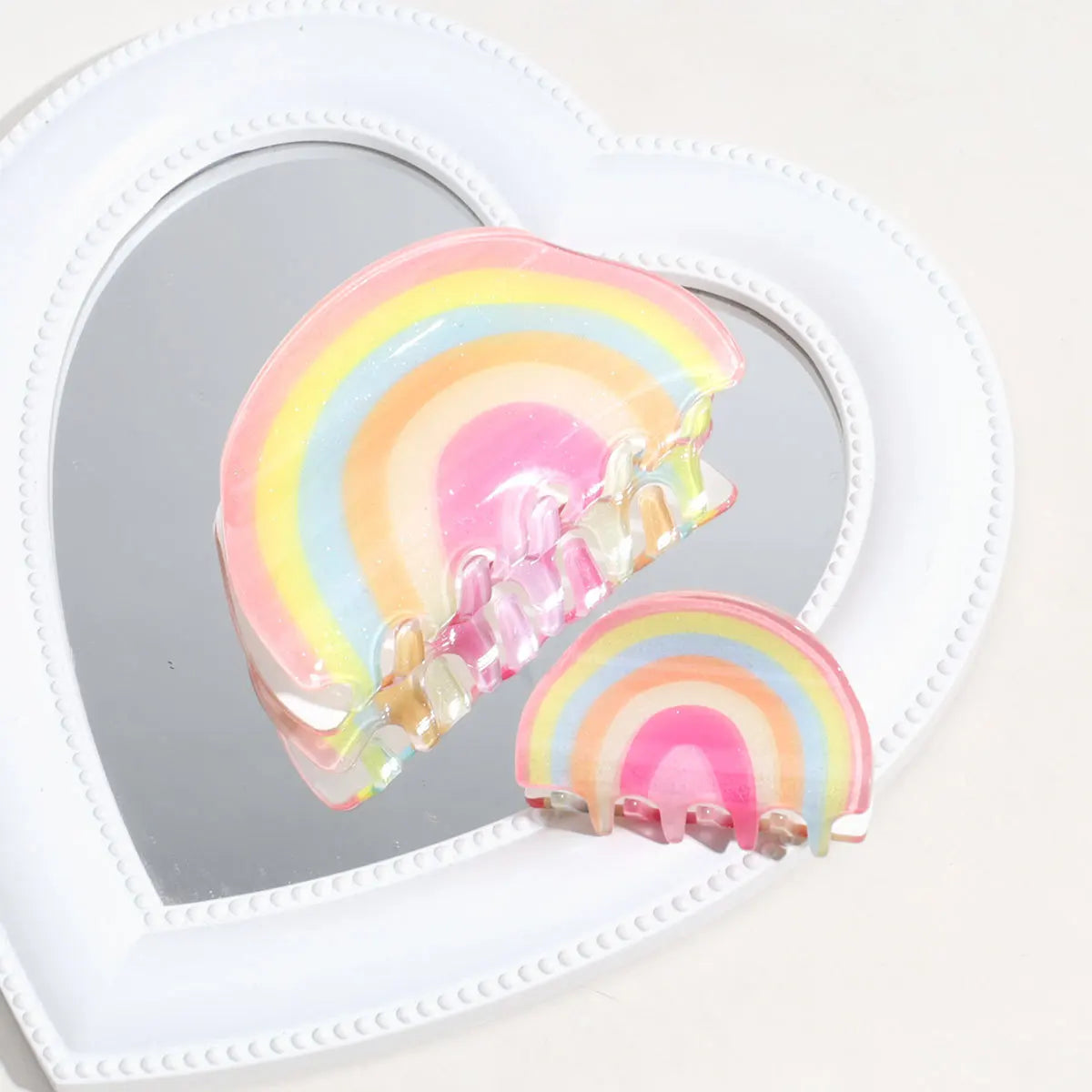 Korea Trend Cute Rainbow Mini Acrylic Hair Claws Cartoon Girl Hair Clips Wholesale Lovely Gift Hair Accessories