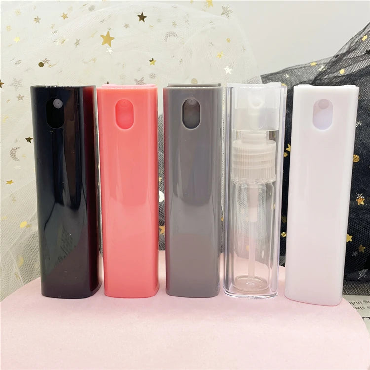 10ml Square Shape Plastic Spray Pump Colorful Empty Perfume Bottles