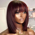 Wholesale Raw Brazilian  Virgin Hair 99j Short Bob Wigs Human Hair 5X5 Lace Front Hd Lace Frontal Wig Vendors  Human Hair Wigs