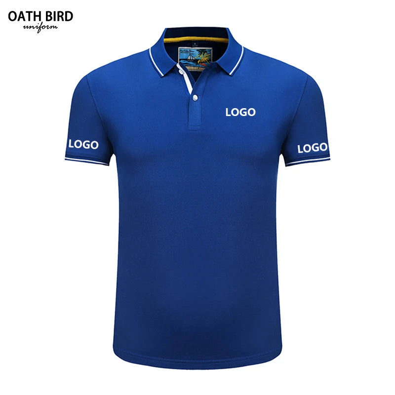 Custom Logo Embroidery Mens Golf for Shirts Polyester/Cotton Breathable Business Uniform Short Sleeve Knitted 200g OATH BIRD