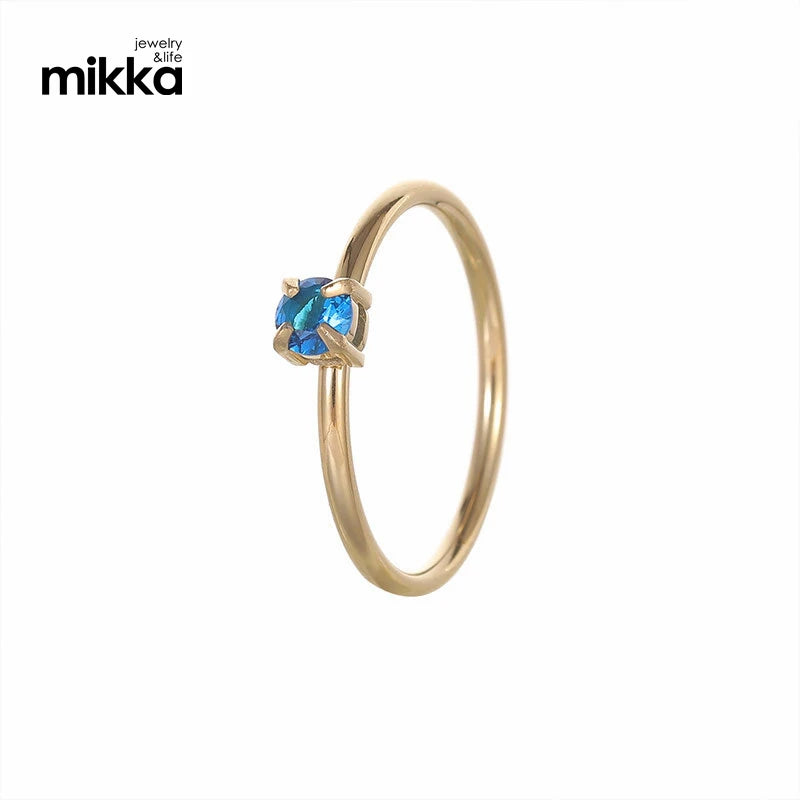 Stainless Steel 18K Gold Plated With Cubic Zirconia Multiple Color Fashion Ring for Women Accessories