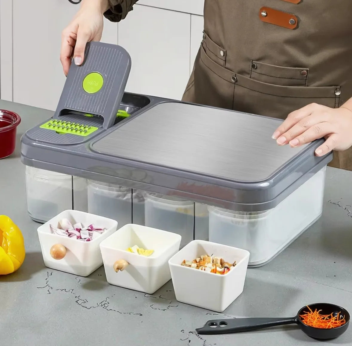 Multifunctional Manual Vegetable Cutter & Salad Dicer New Condition Cross-Border Household Kitchen Artifact with Hand Guard