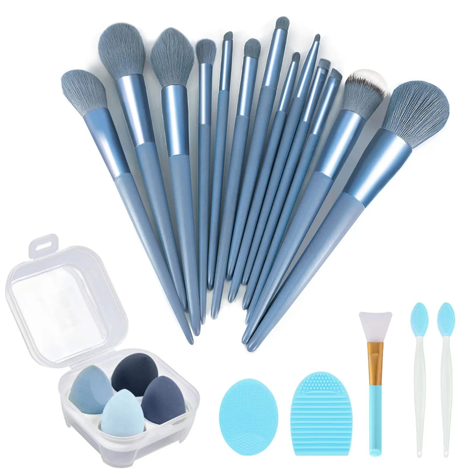 22 Pcs Customizable Makeup Brush Set with Foundation and Eyeshadow Brushes