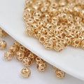 Hollow Gold Beads Brass Large Hole Beads Filigree Spacer Beads for Jewelry Making Supplies 4mm 5mm 6mm