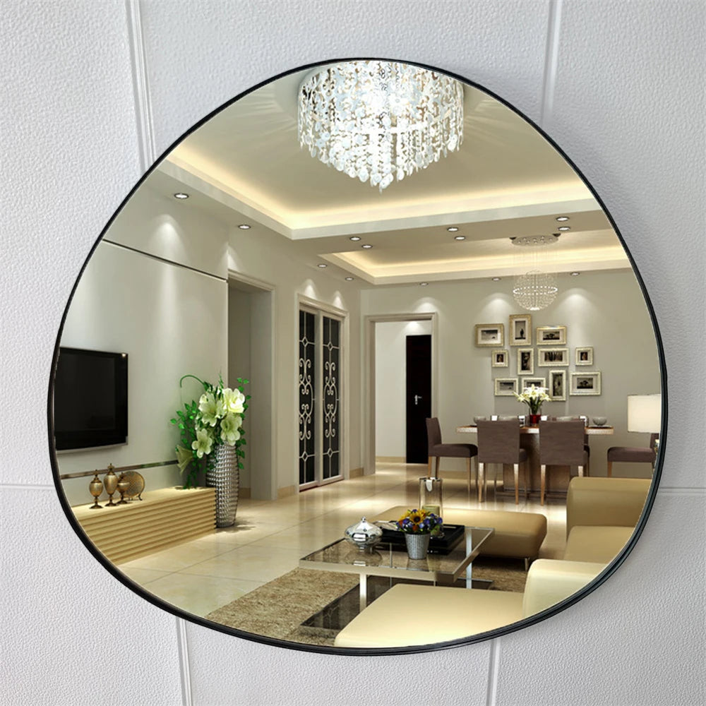 Wholesale herschel Black Mater Frame Inset Full Long Big Large Irregular Asymmetrical Dressing hang Wall Mirror Miroir  Spiegel