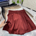 2024 Women's Summer Thin Style Wide-leg Shorts Black New High Waist Casual All-match Slimming Wide Leg Hot Short Pants