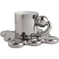 Unique Chunky Coffee Cup Irregular Saucer Gift Box Ceramic Fat Mug Nordic Large Handle Cups and Saucer Set