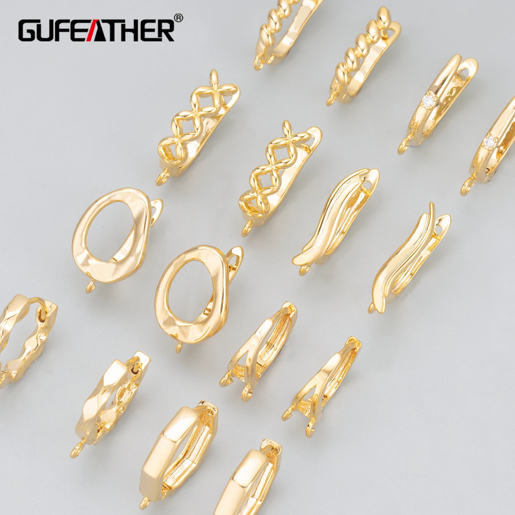 MC95  10pcs/lotjewelry Accessories18k Gold Rhodium Platednickel Freecopperclasp Hooksdiy Earringsfindings & Components