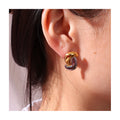 New High Quality Custom Jewelry Stainless Steel Bold Two Tone Twist Design Statement Stud Earrings for Women Waterproof No Fade