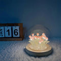 Hot Sale Creative Bedroom Decoration Gift Idea Crystal Dome LED Glass Flower Lampara De Tulipan