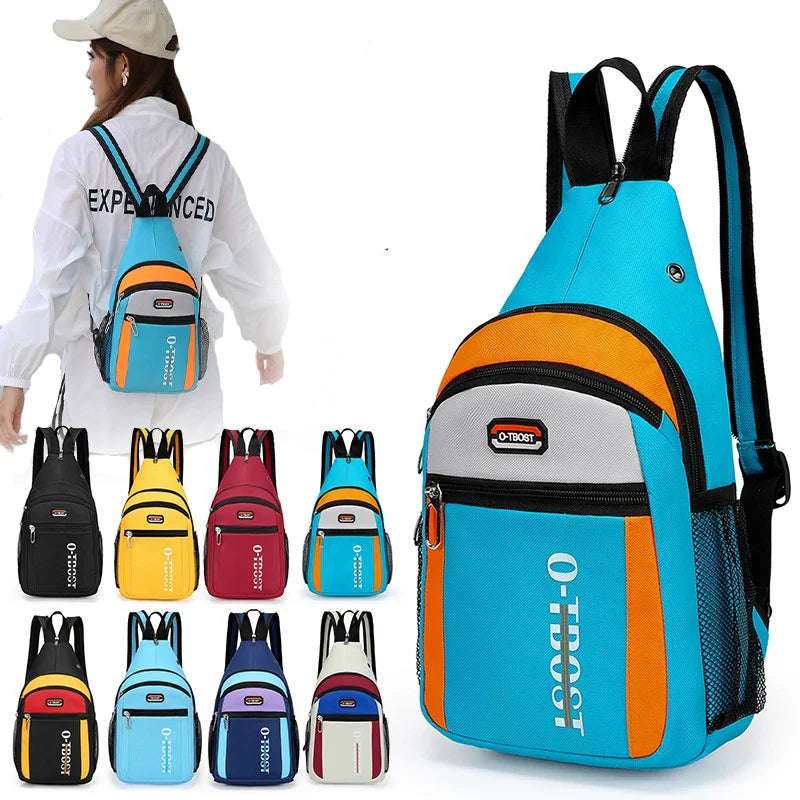Waterproof Men's and Women's Sling Backpack Crossbody Chest Bag for Hiking Travel and Daily Use Zipper Closure