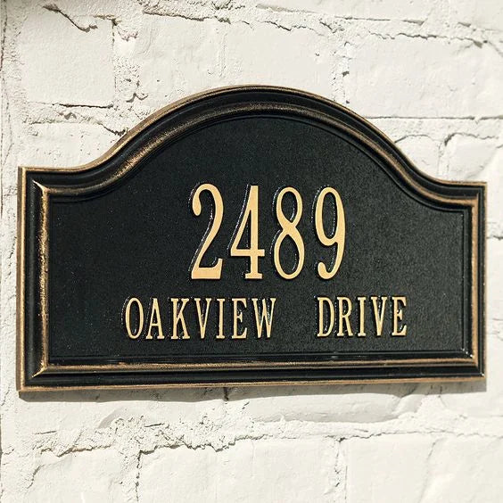 Custom Brass Memorial Sign Plate Hotel Door House Number Engraved Metal Name Water Resistant Decorative Plaque