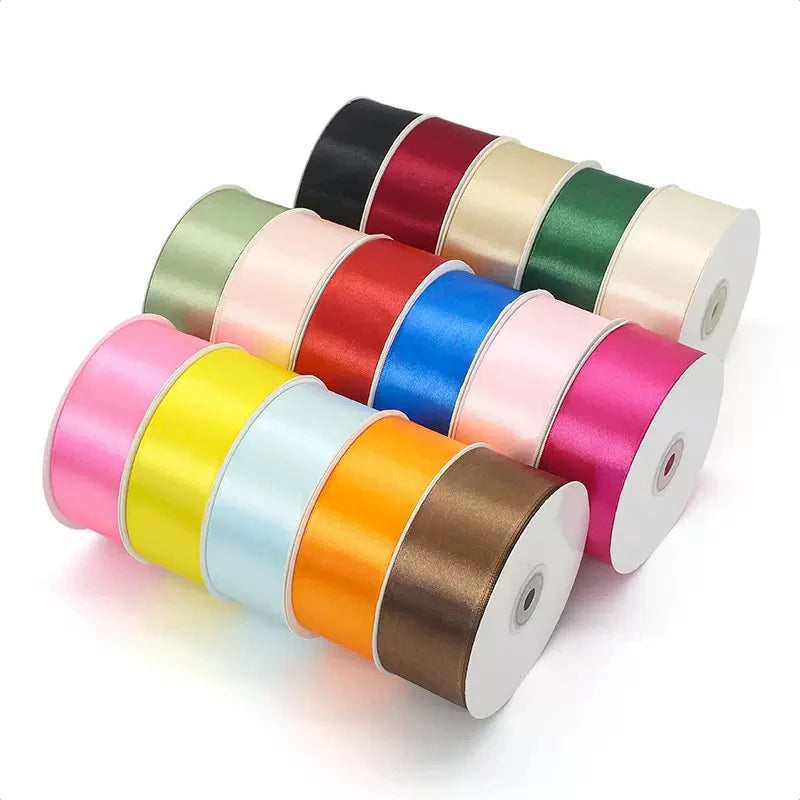 Ready to Ship 4CM Best Quality Single Face Satin Ribbon 50 Yards Per Roll Polyester Ribbons for Gift Wrapping