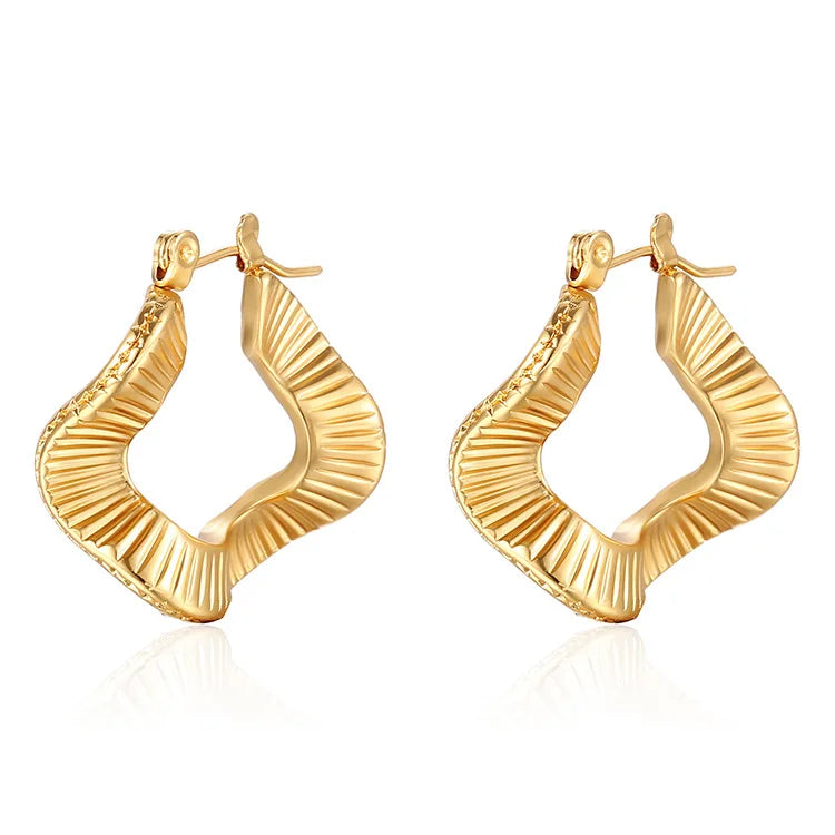 Minimalist 316L Stainless Steel Casting Huggie Earrings Mini Width Irregular Shape Geometric Fine Stud Earrings for Girls