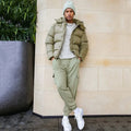 Custom Logo Men's Plus Size Winter Jacket Detachable Hooded Nylon Bubble Coat Stand Casual Outwear Thick Warm Padding Puffer J