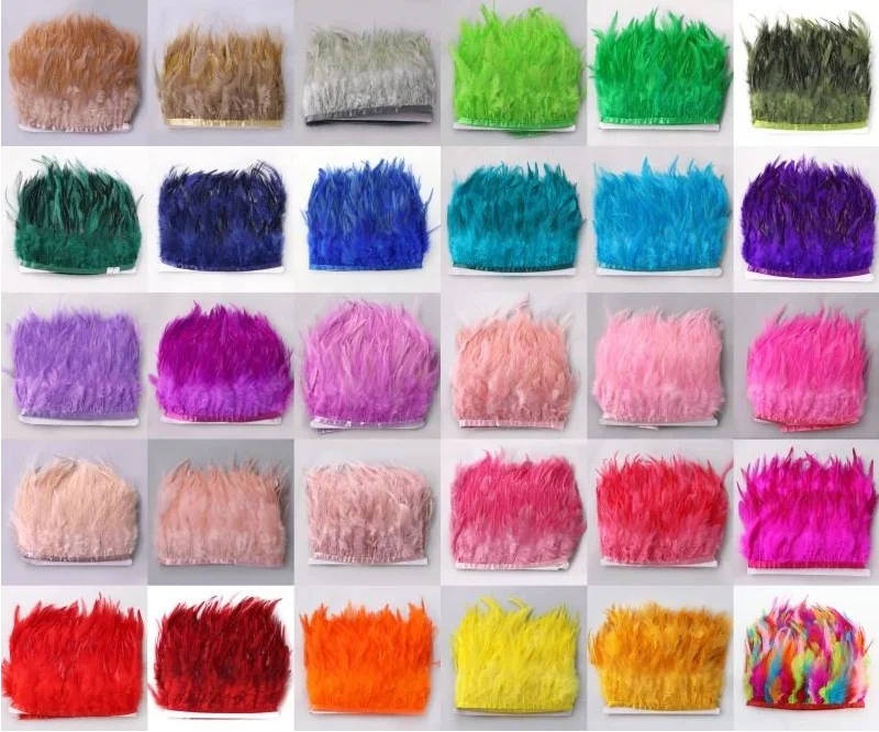 10-15cm Dyed Chicken Feather Trim Craft DIY Fly Tying Millinery Carnival Hair Earring Accessories Party Home Decor