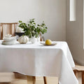 White Linen Tablecloth for Outdoor Wedding Party 108x156 Tablecloth White Original Factory Low Price