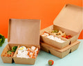 Terrax Custom Waterproof Kraft Paperboard 3 Compartment Takeaway Lunch Box UV Coating Matt Lamination for Food Catering Services