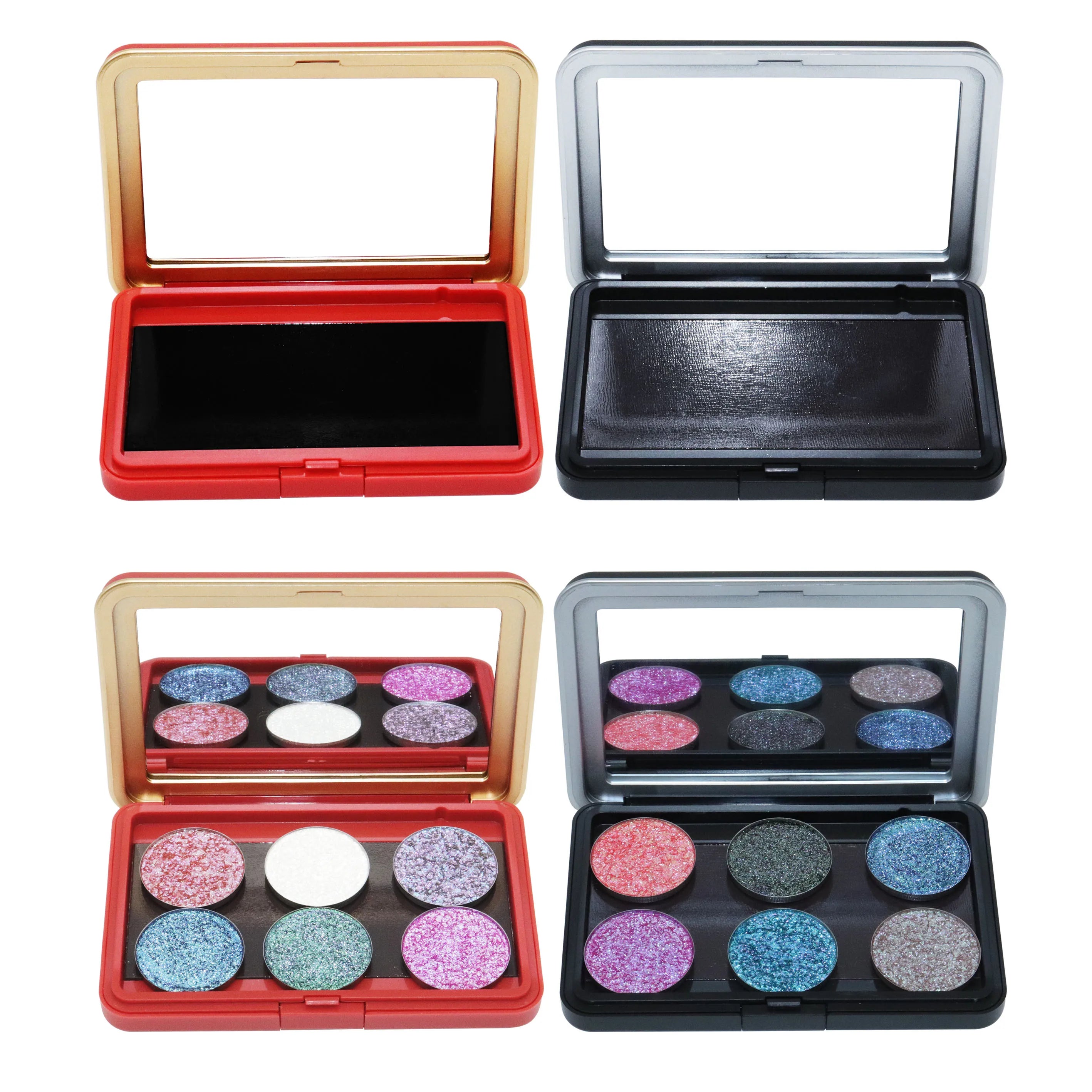 Wholesale 6 Color DIY Eyeshadow Magnetic Eyeshadow Palette DIY Chameleon Eyeshadow Palette With Mirror