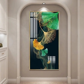 Custom Ginkgo Leaf 5d Diamond Crystal Porcelain Painting Wall Painting Decor Wall Art Prints