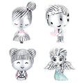 New Trendy 925 Sterling Silver Charm Jewelry Lovely Women Fine Jewelry S925 Sterling Silver People Princess Bracelet Charms