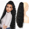 Natural Soft 24" Claw Long Hair Fluffy Thick Wavy Curly Clip in Hair Ponytail Synthetic Hairpiece Pony Tail Extension for Women