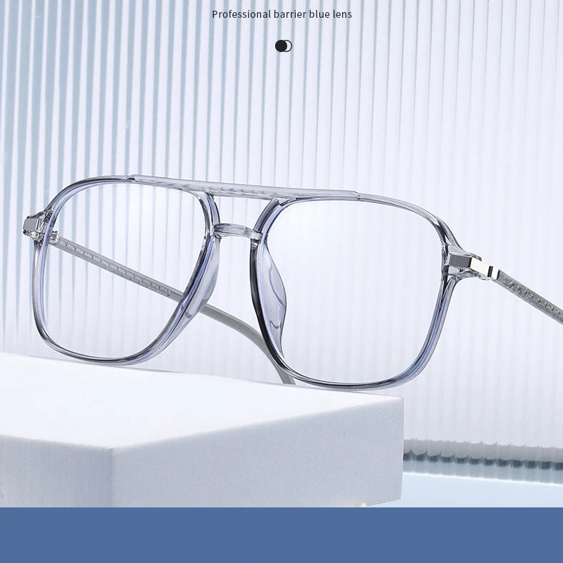 Office Anti Blue Light Glasses Retro Transparent Computer Round Eyewear