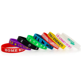 Eco-Friendly Custom Name Printed Silicone Rubber Sport Wristbands Featuring Custom Logo Bracelets
