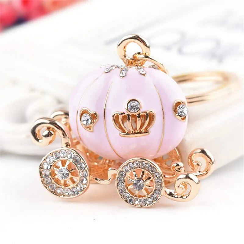 Christmas Gift Pumpkin Key Chain Pumpkin Car Chain with Diamond Car Key Chain