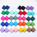 Acrylic Square Spray Paint Hoop Earrings Children's Multicolor Cute Small Red Pink Blue Black Gold Plated Luxury Korean Jewelry