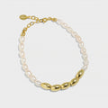 FUAMAY 925 Silver Chain Beads 18K Gold Plated Fresh Water Pearl Bracelets Bangles Pulseras De Perlas Naturales Con Dijes