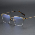 Handmade Japanese Titanium Solid Rectangle Eye Glasses Half Frames Unisex Prescription Eyewear Optical Frames