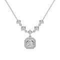 Dylam Dainty Charm 925 Sterling Silver Rhodium Plated Link Chain Pink 5A Cubic Zirconia Diamond Jewelry Pendant Necklace