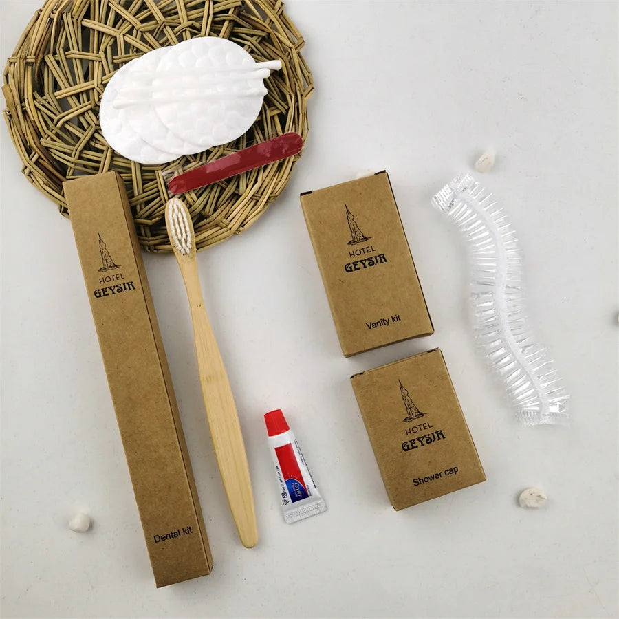Hotel Supplies Eco Friendly Amenities Dental Hygiene Kit Spa Bathroom Disposable Airbnb Hotel Amenities Toiletries Set