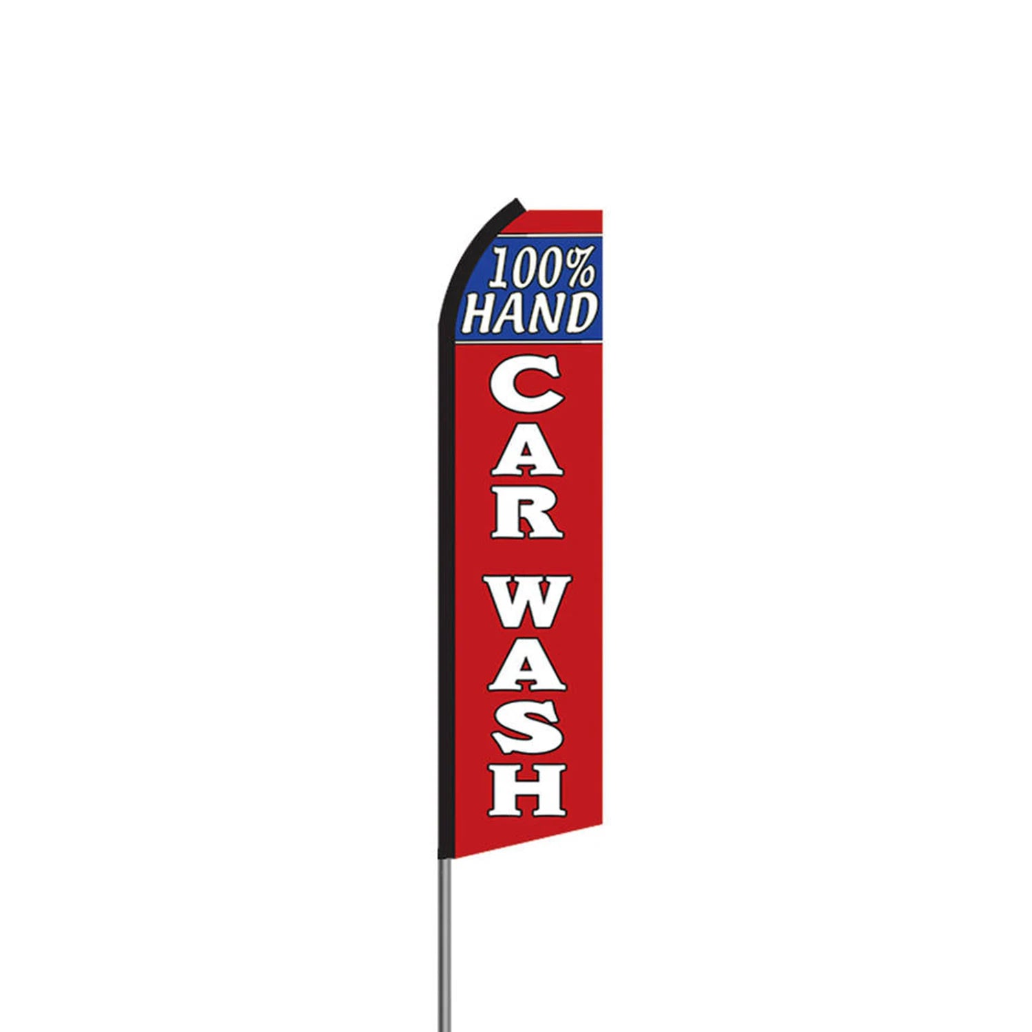 High Quality 100% Polyester With Flagpole Kit and Ground Pile Base Advertisement Large Flying Custom Car Wash Feather Flag