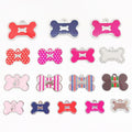 Colorful Bone Shape Pet ID Tag Custom Name Logo Brass Zinc Alloy Metal Stripe Design Animal Dog Tags Pendant